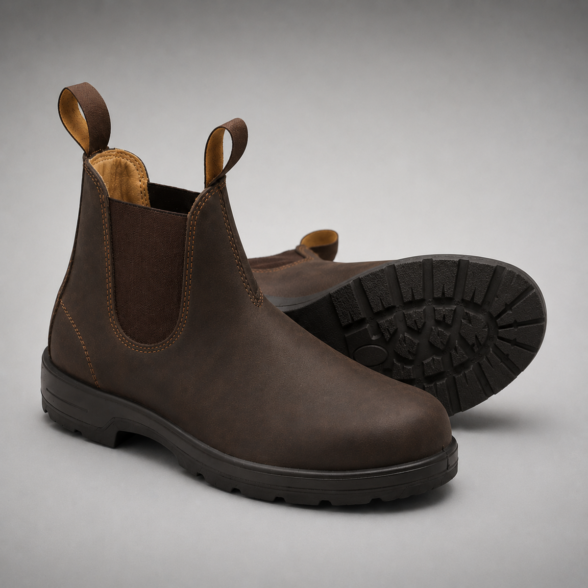 Men's slip-on chelsea boots in dark brown — additional view