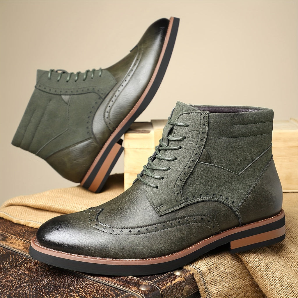 Men's classic wingtip leather boots — additional view