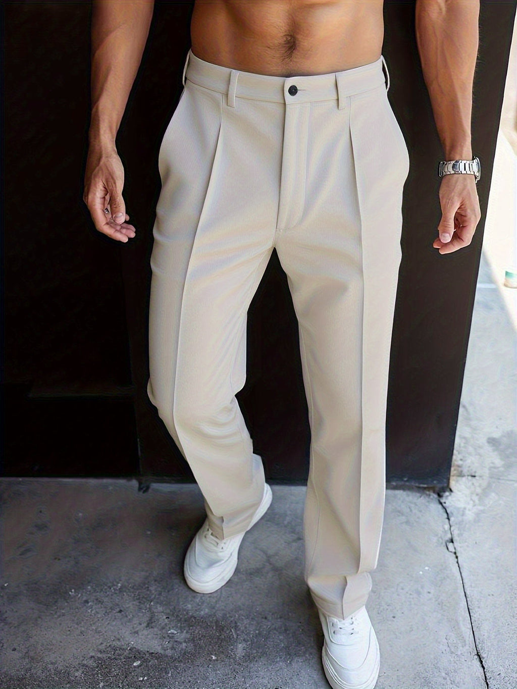 Men's straight-leg tailored pants — additional view