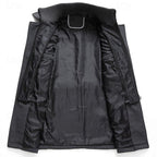 Men's refined tailored wool overcoat — detail view