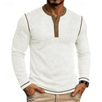 Men's ribbed long sleeve henley shirt — additional view