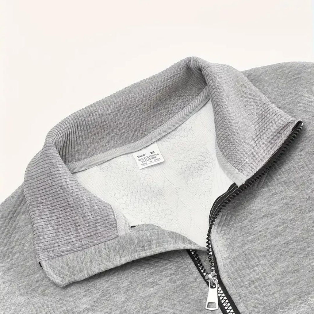 Men's half-zip cable-knit sweater — additional view