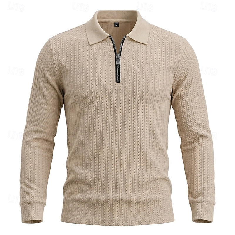 Vernon | Quarter-Zip Textured Polo Shirt