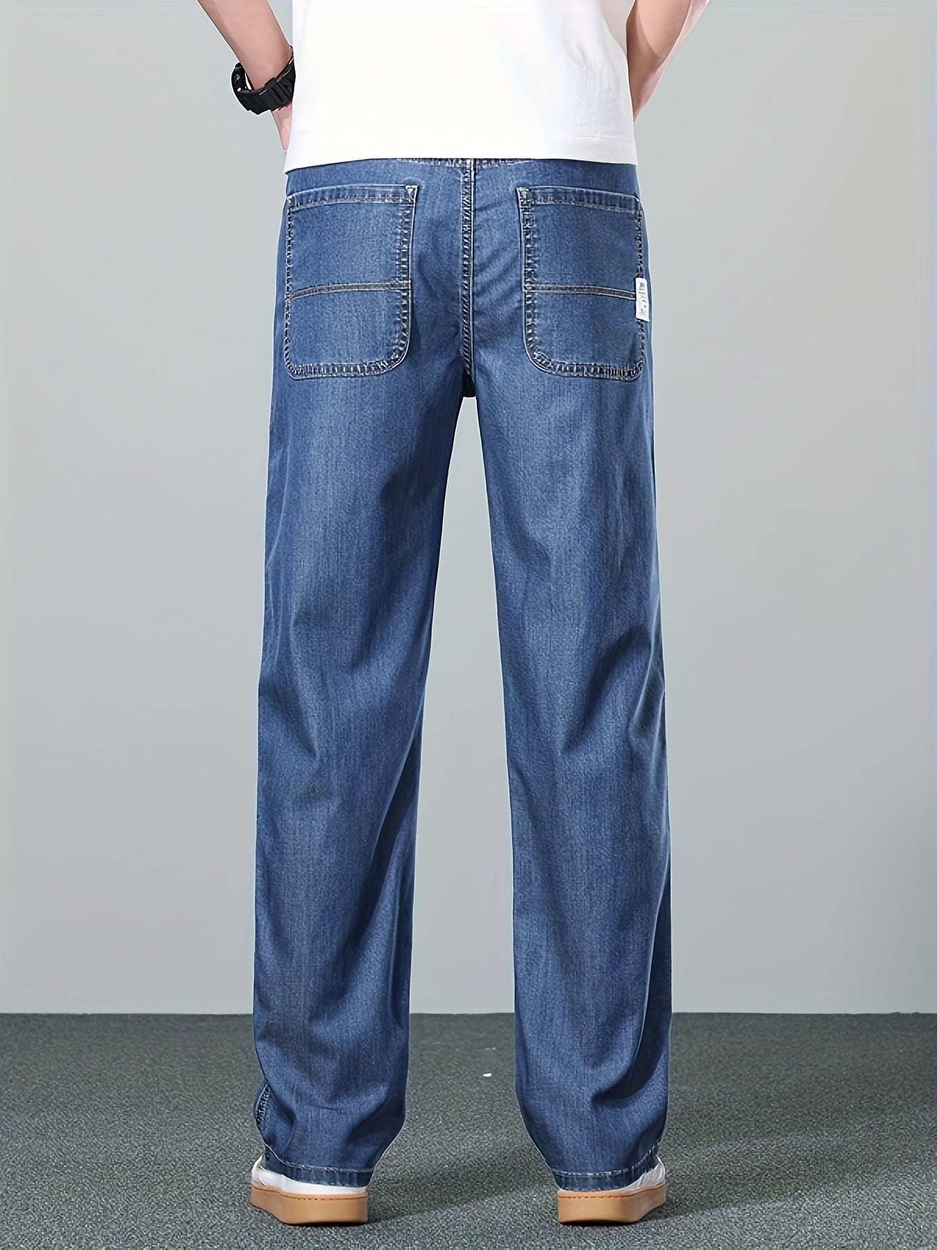 Men's straight-leg relaxed-fit jeans — alternate view