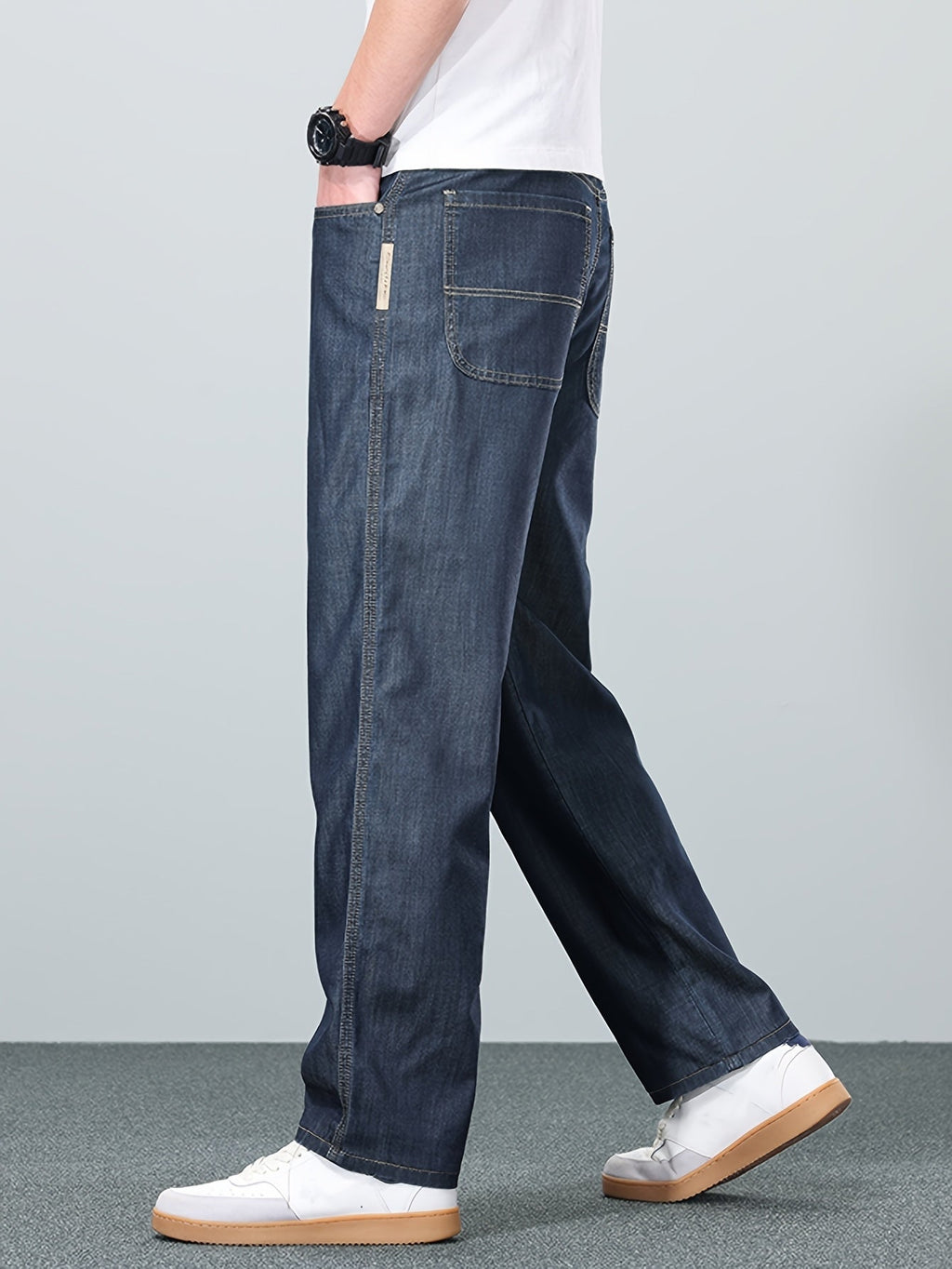 Men's straight-leg relaxed-fit jeans — additional view