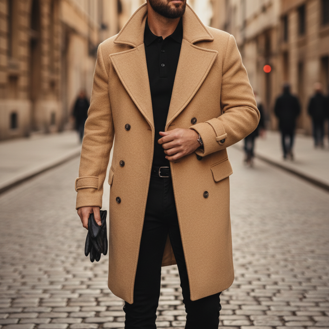 Men's classic wool winter coat — alternate view