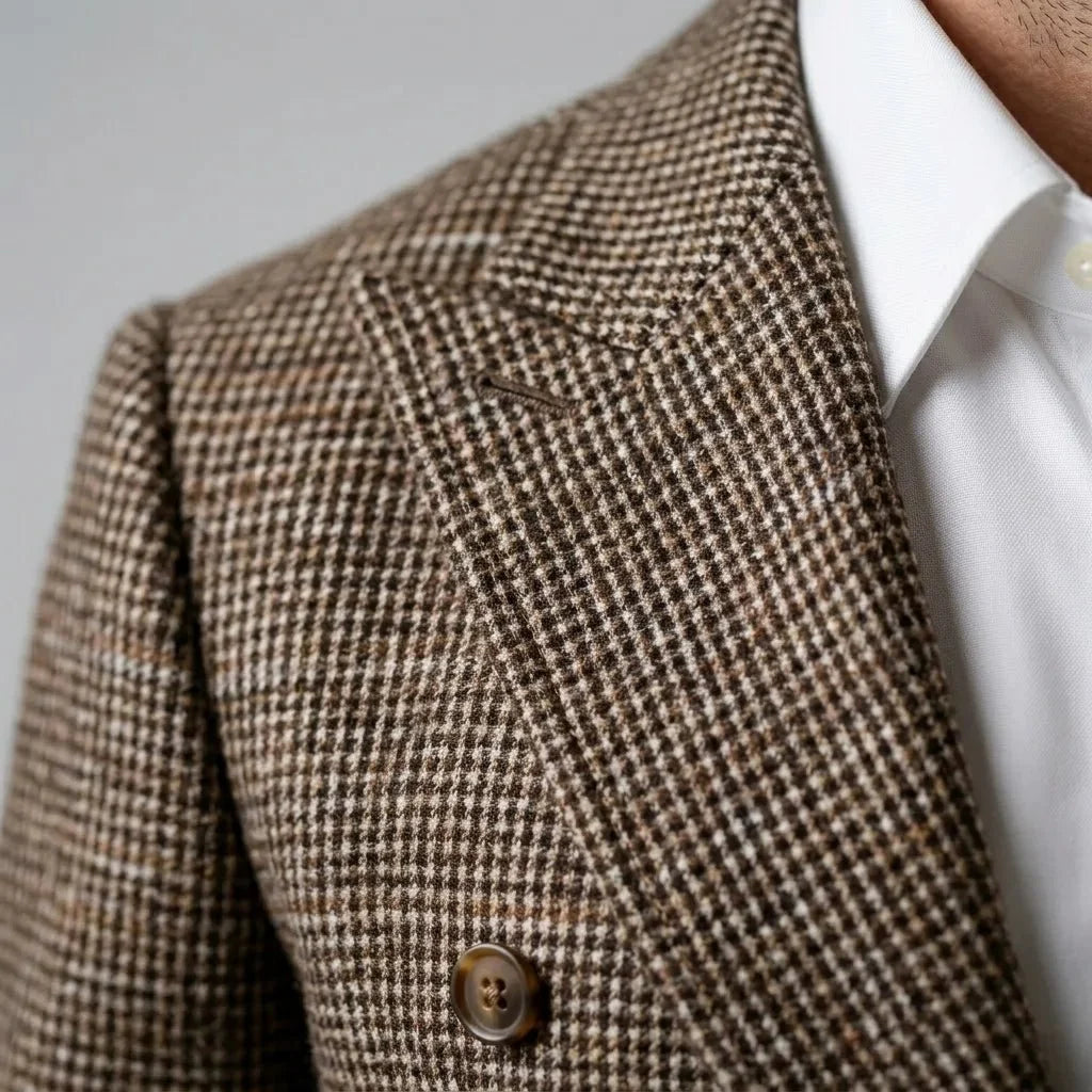 Men's double-breasted checked blazer — additional view