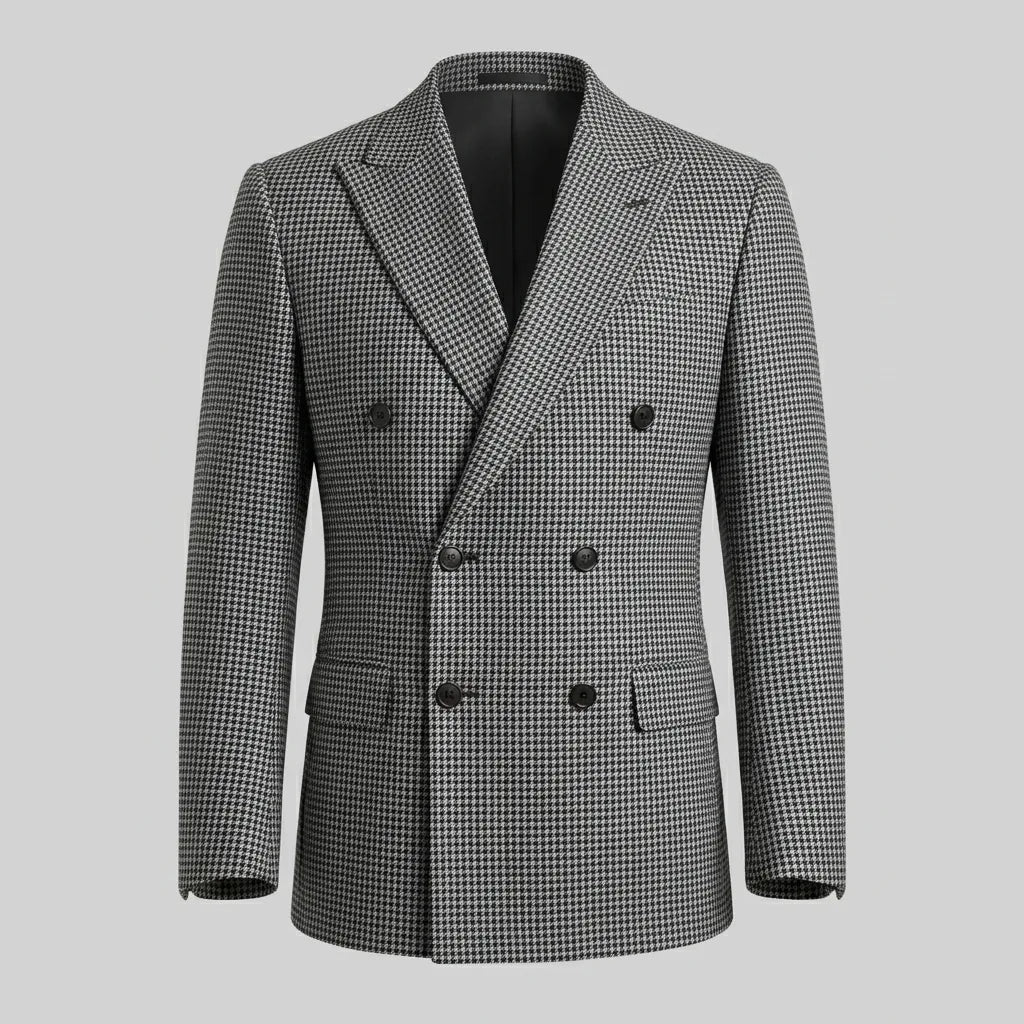 Men's double-breasted checked blazer — additional view