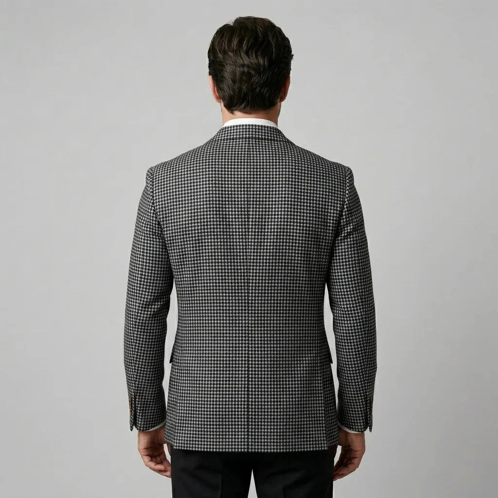 Men's double-breasted checked blazer — additional view