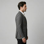 Men's double-breasted checked blazer — additional view