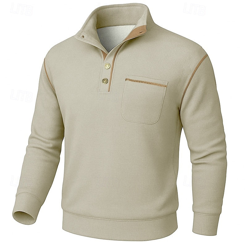 Merrick | Textured Half-Button Knit Pullover