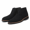 Men's suede lace-up lug sole boots in black — additional view