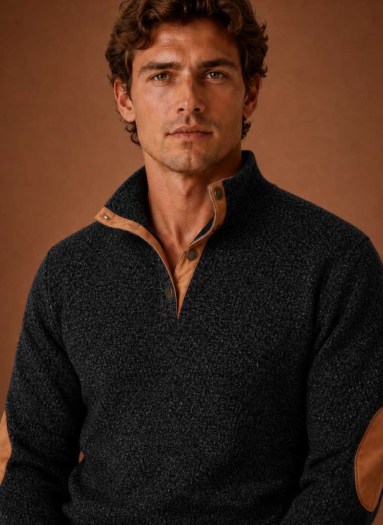 Men's mock-neck layering knit pullover — additional view