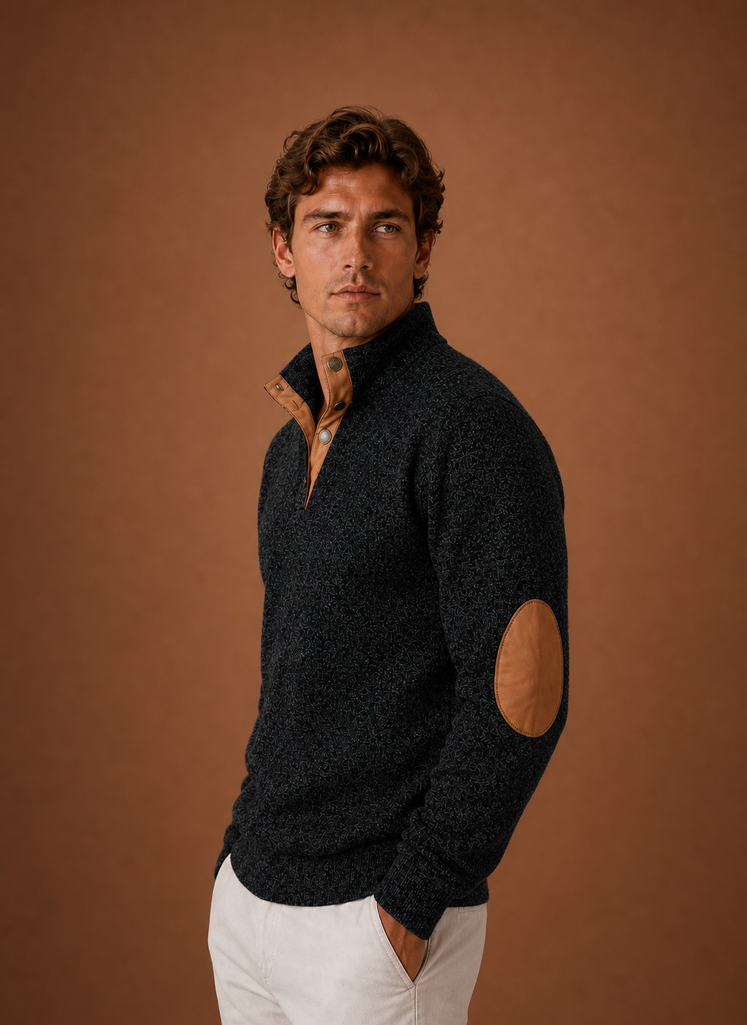 Men's mock-neck layering knit pullover — additional view