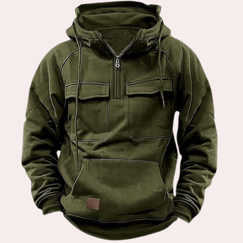 Men's fleece-lined half-zip hoodie — additional view
