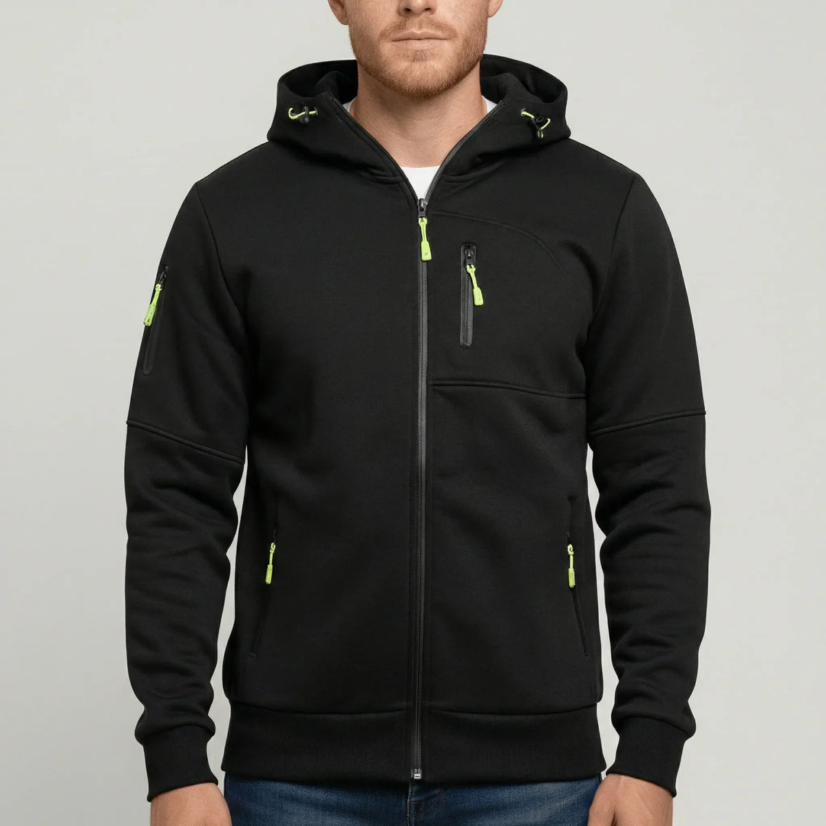 Men's zip-up hooded fleece jacket — additional view