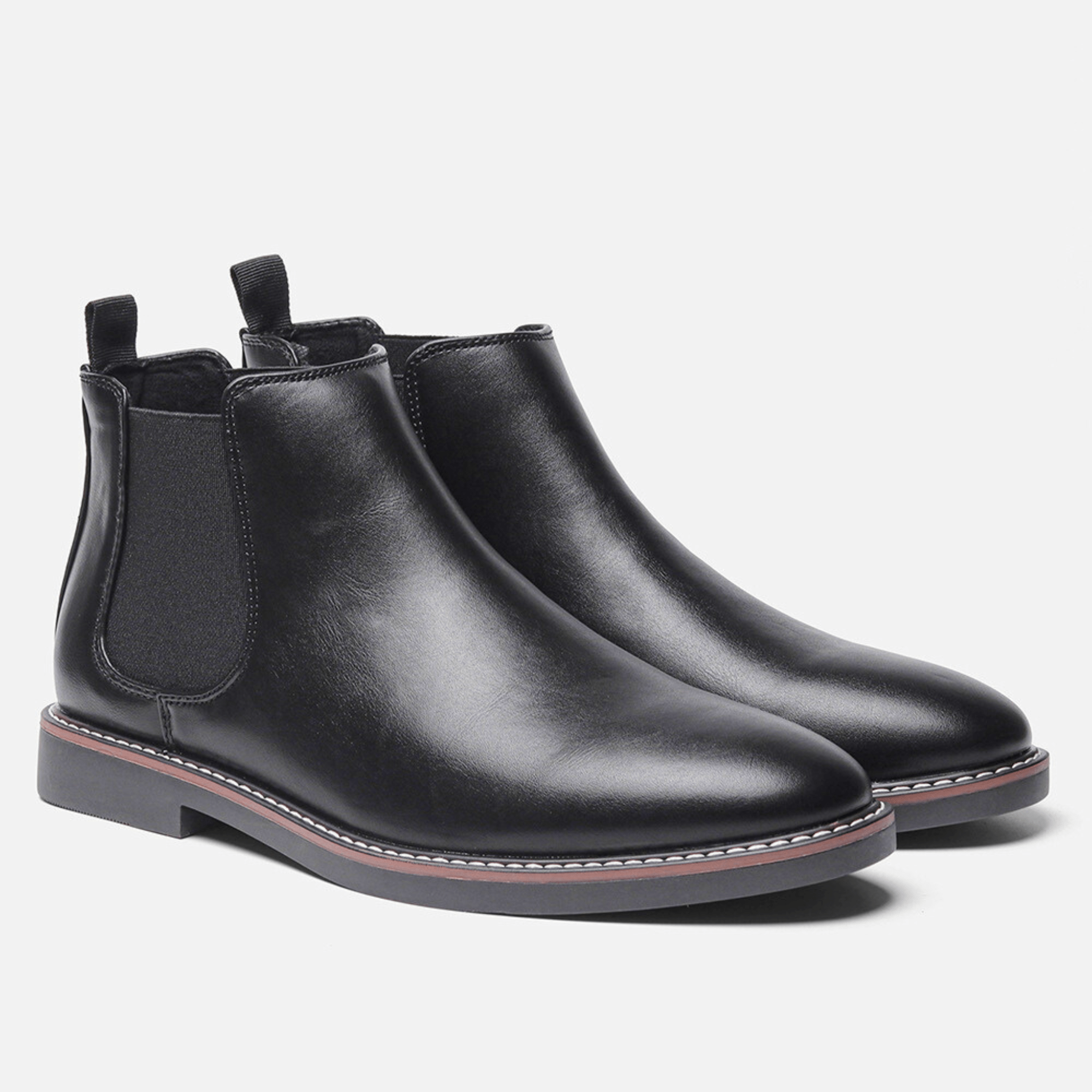Men's leather elastic panel chelsea boots — additional view