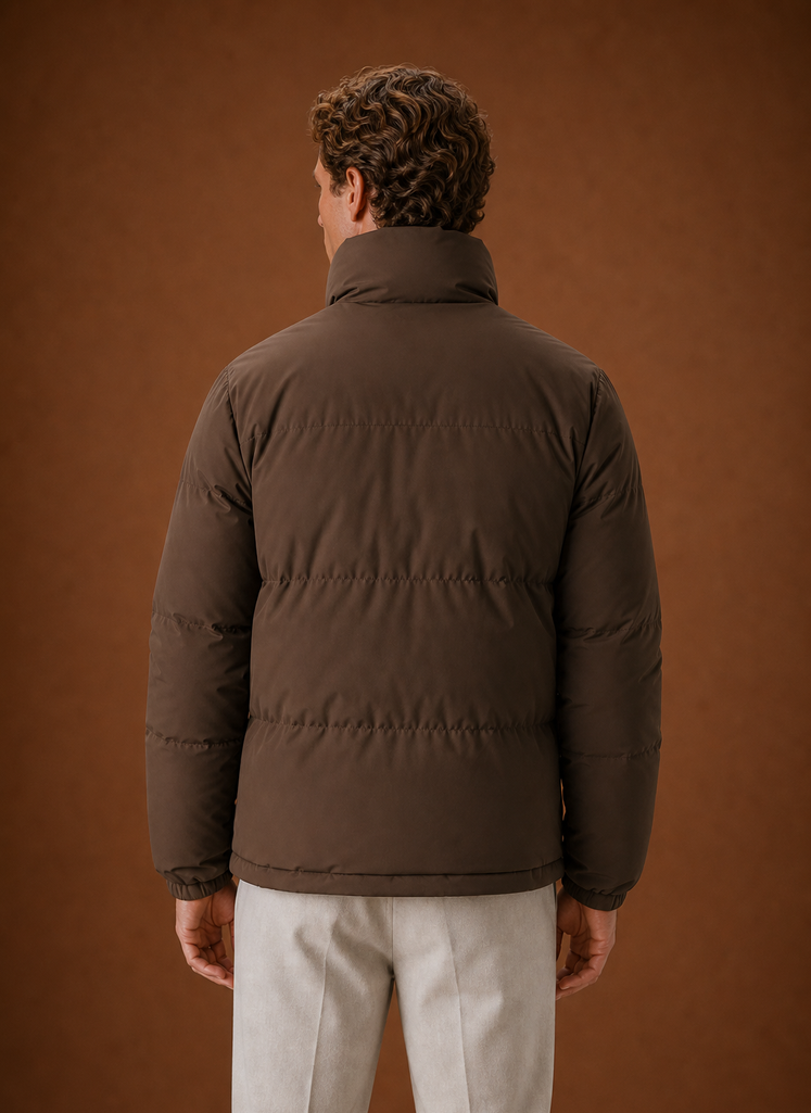 Men's oversized puffer jacket — detail view
