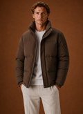 Men's oversized puffer jacket in brown
