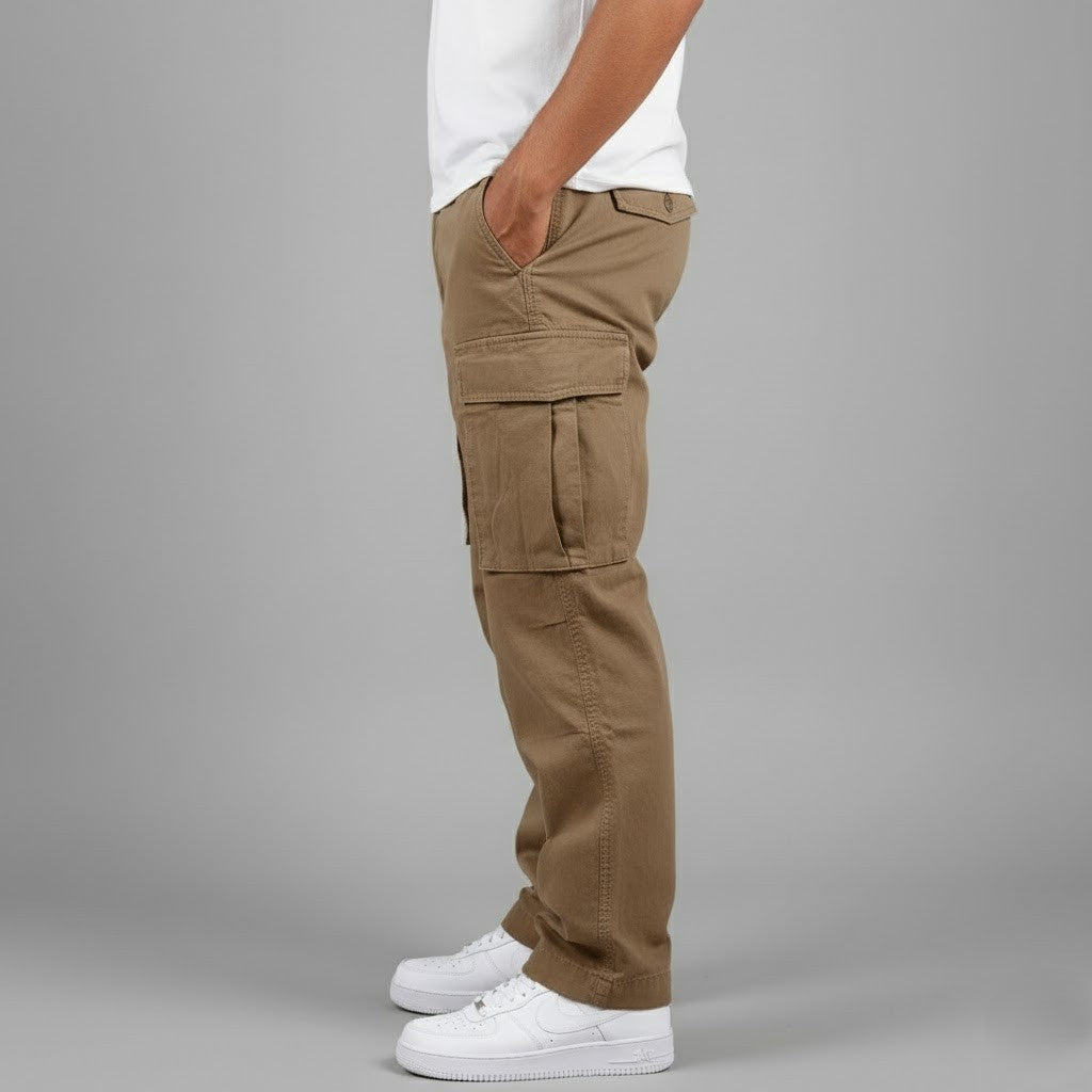 Men's relaxed-fit cargo pants — detail view