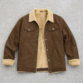 Men's sherpa-lined canvas work jacket in brown — alternate view