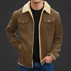Men's sherpa-lined canvas work jacket