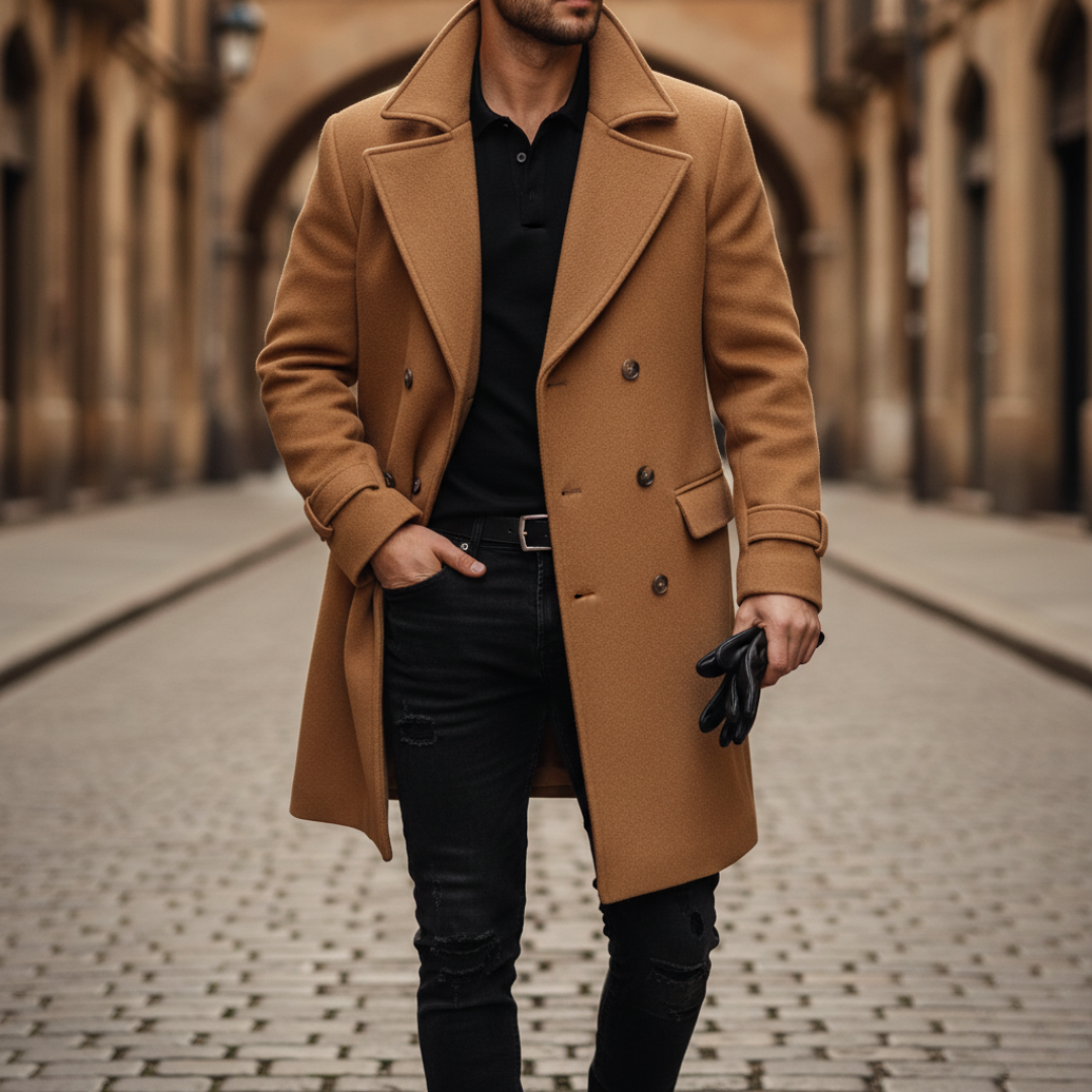 Men's classic wool winter coat — additional view