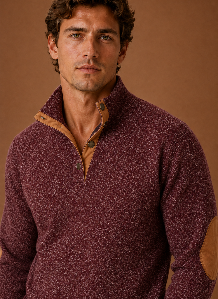 Men's mock-neck layering knit pullover — additional view