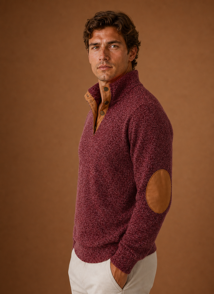 Men's mock-neck layering knit pullover — additional view