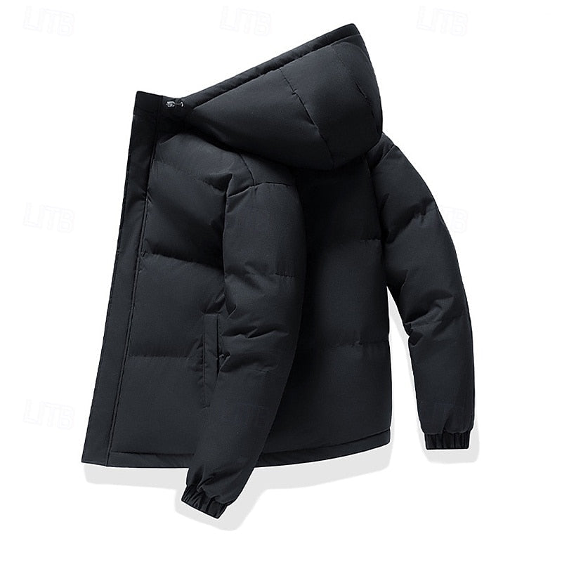 Men's thick insulated hooded puffer — additional view