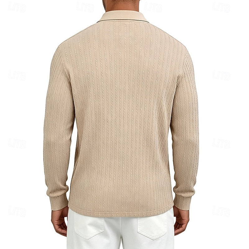Vernon | Quarter-Zip Textured Polo Shirt