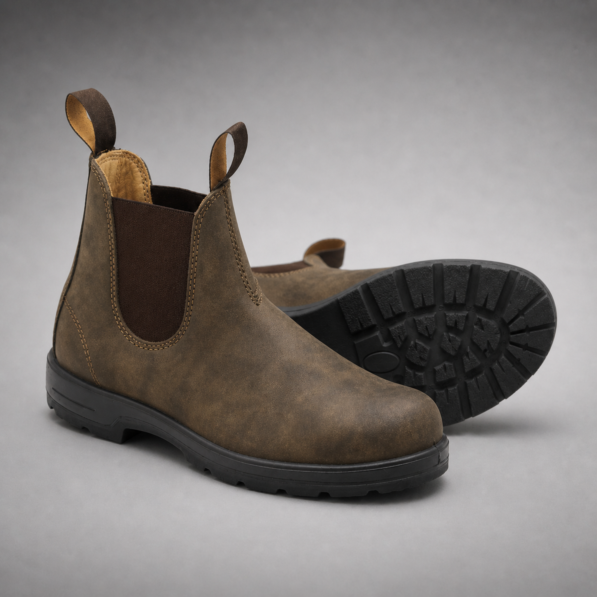 Men's slip-on chelsea boots in brown — additional view