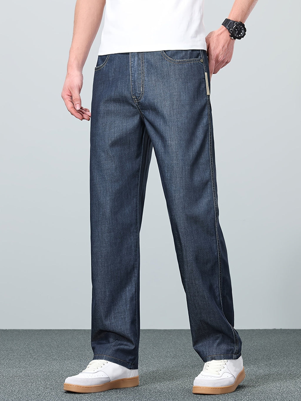 Men's straight-leg relaxed-fit jeans — additional view