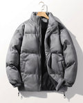 Men's lightweight quilted puffer jacket in gray