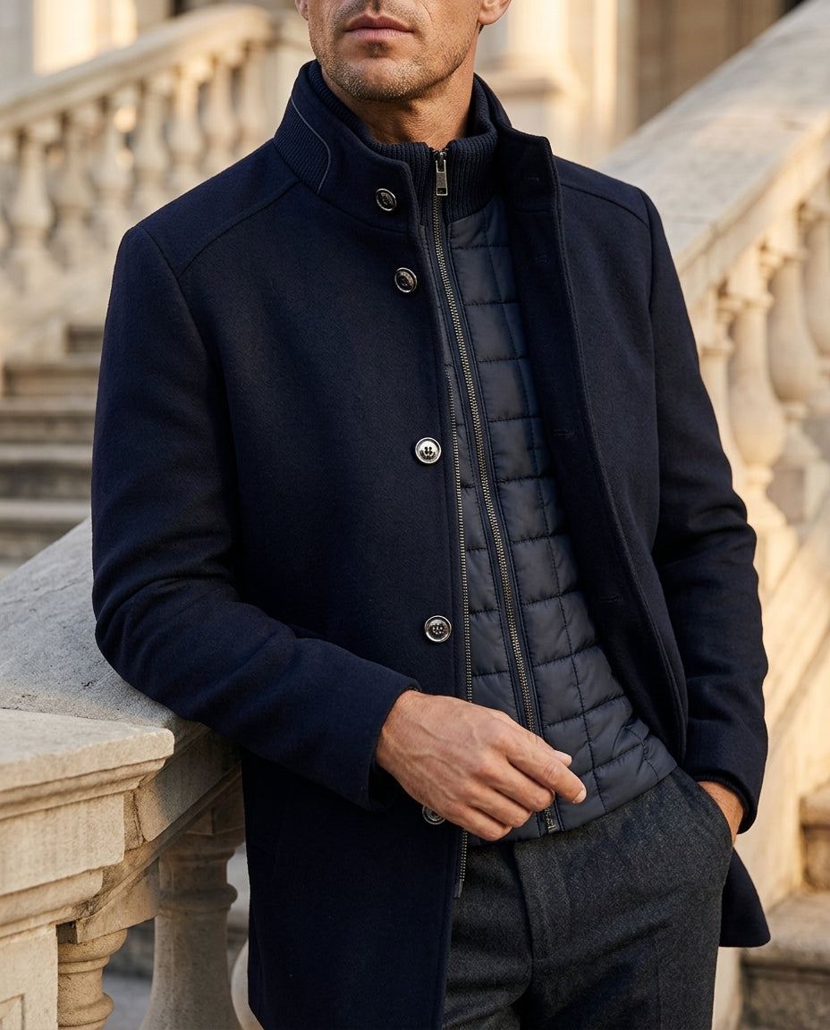 Hadley | Stand-Collar Wool Blend Winter Coat