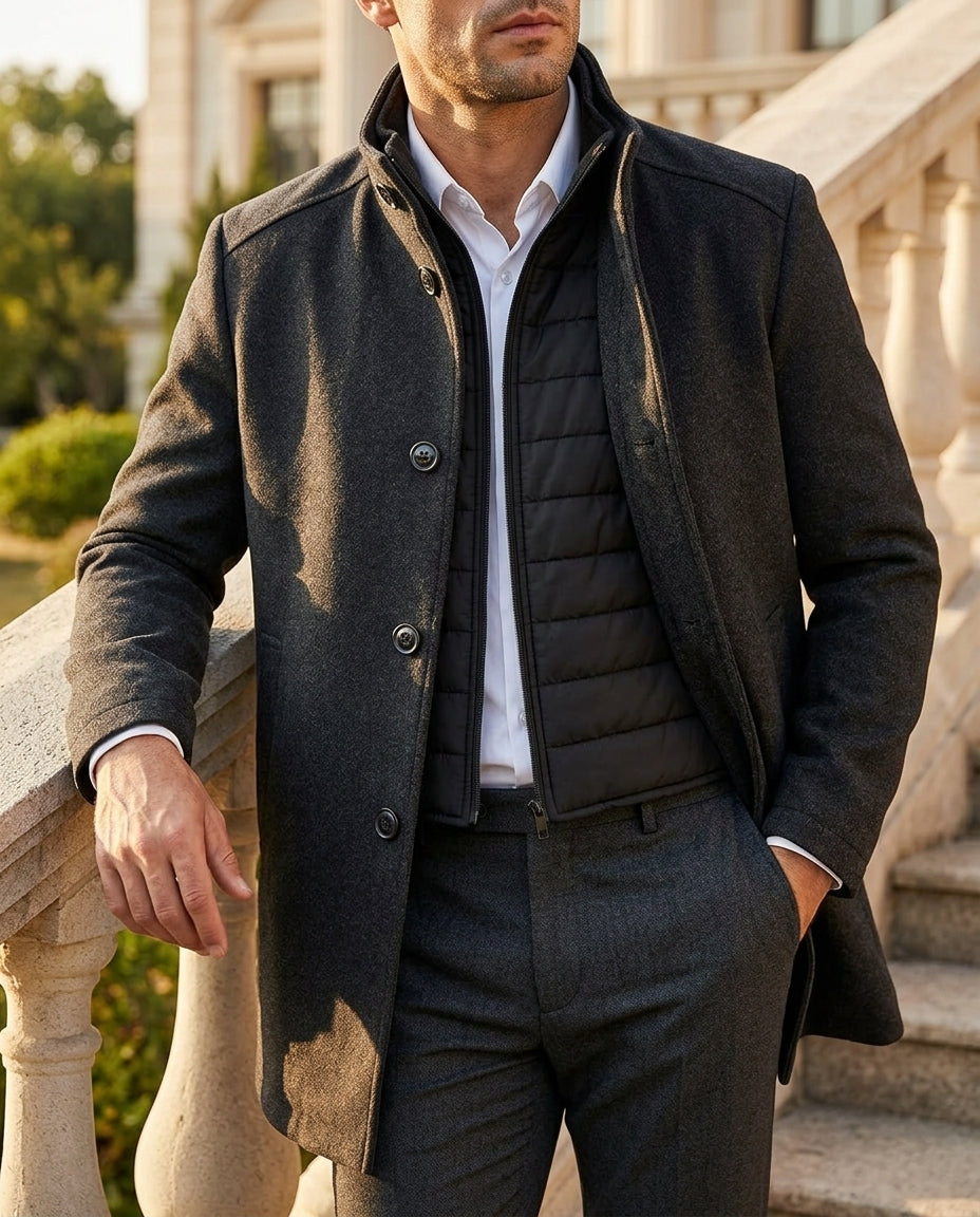 Hadley | Stand-Collar Wool Blend Winter Coat