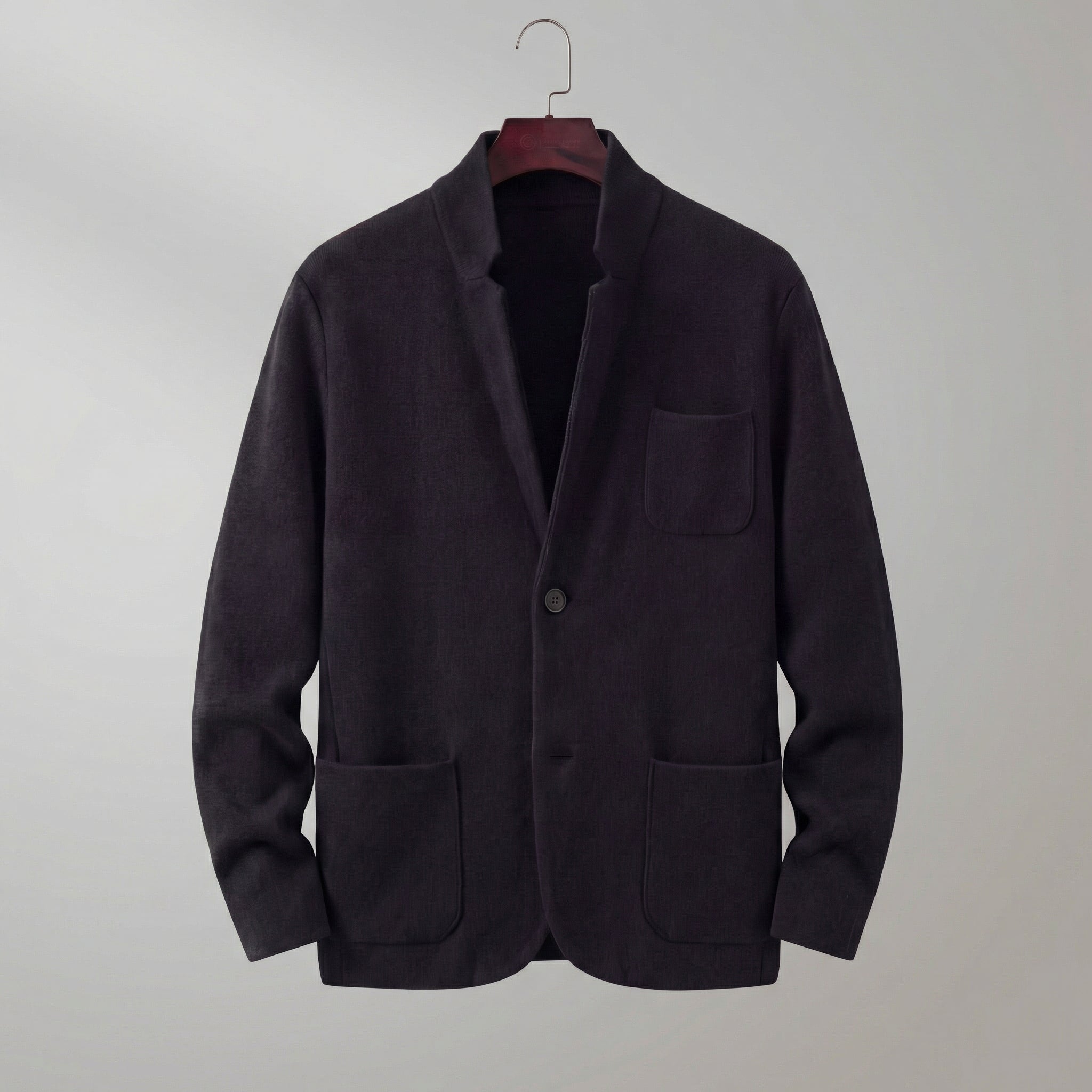 Men's lapel collar tailored fit jacket in black — alternate view
