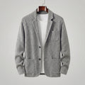 Men's lapel collar tailored fit jacket in grey — additional view