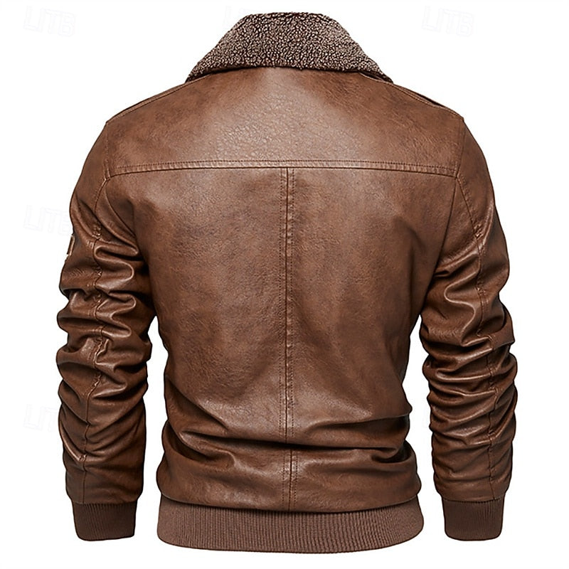 Men's aviator bomber jacket — detail view