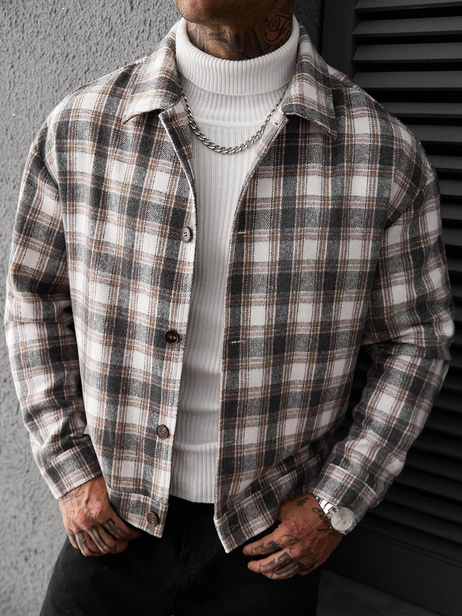Men's single-breasted wool overcoat — additional view