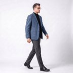 Men's herringbone notch lapel blazer — alternate view
