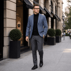 Men's herringbone notch lapel blazer — additional view