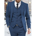 Men's three-piece knit set in royal blue