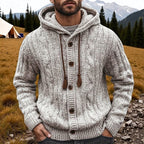 Langston | Cable Knit Hooded Cardigan