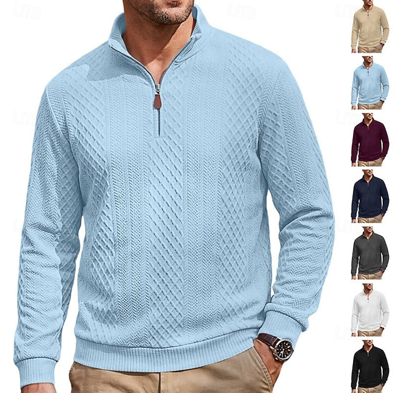 Kester | Textured Quarter-Zip Sweater