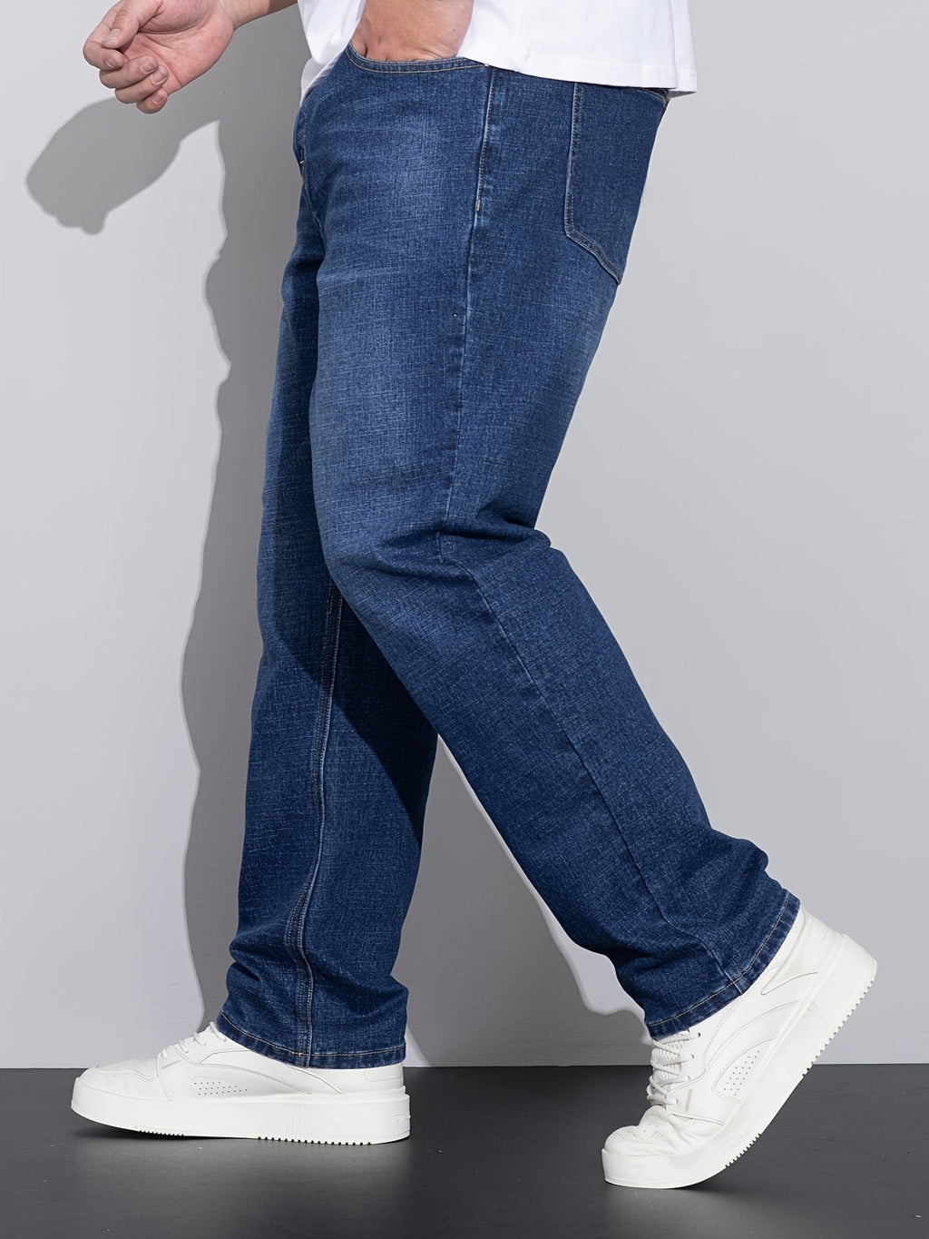Men's straight-leg stretch denim jeans — additional view