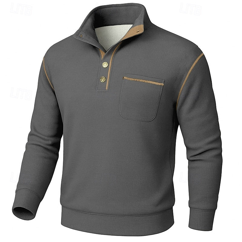 Merrick | Textured Half-Button Knit Pullover