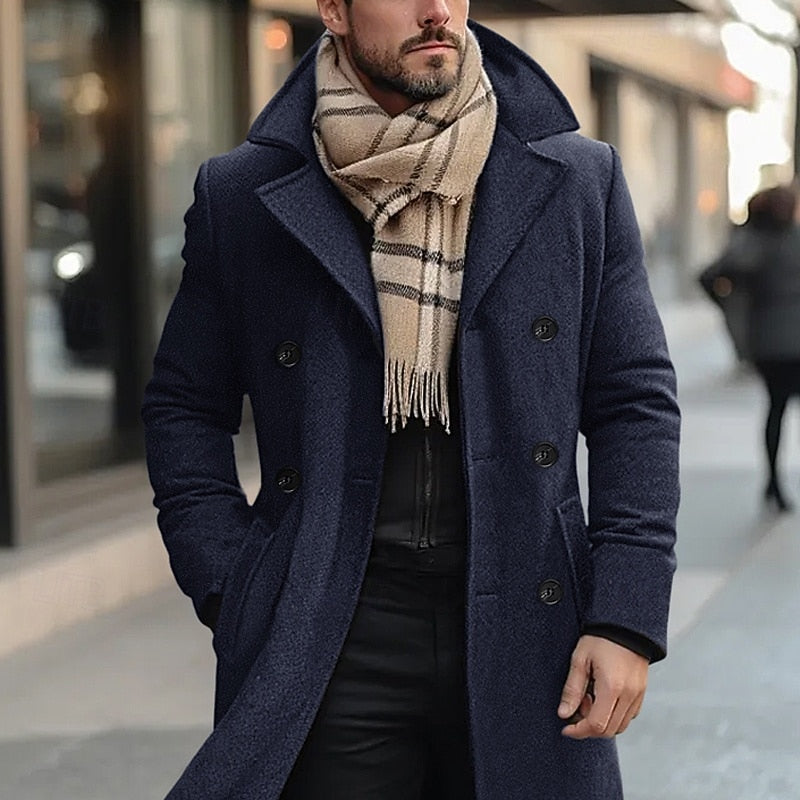 Deverell | Double-Breasted Longline Overcoat
