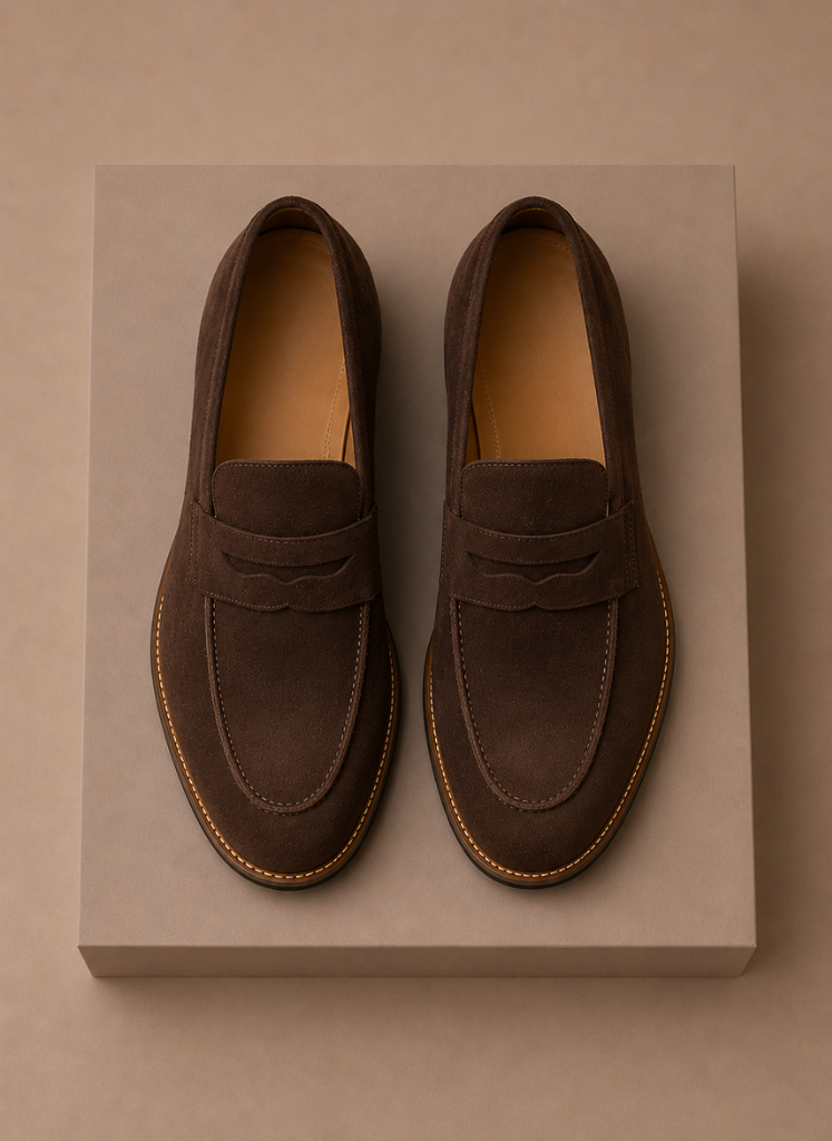 Men's suede penny dress loafers — additional view