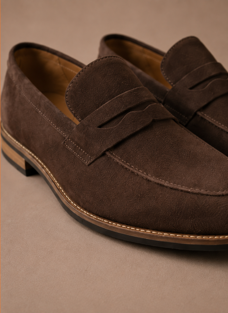 Men's suede penny dress loafers — additional view